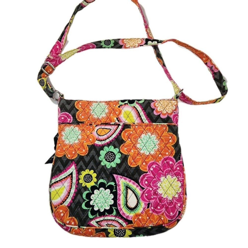 Vera Bradley Crossbody Bag Purse Ziggy Zinnia Floral Quilted Travel Handbang - Picture 2 of 14